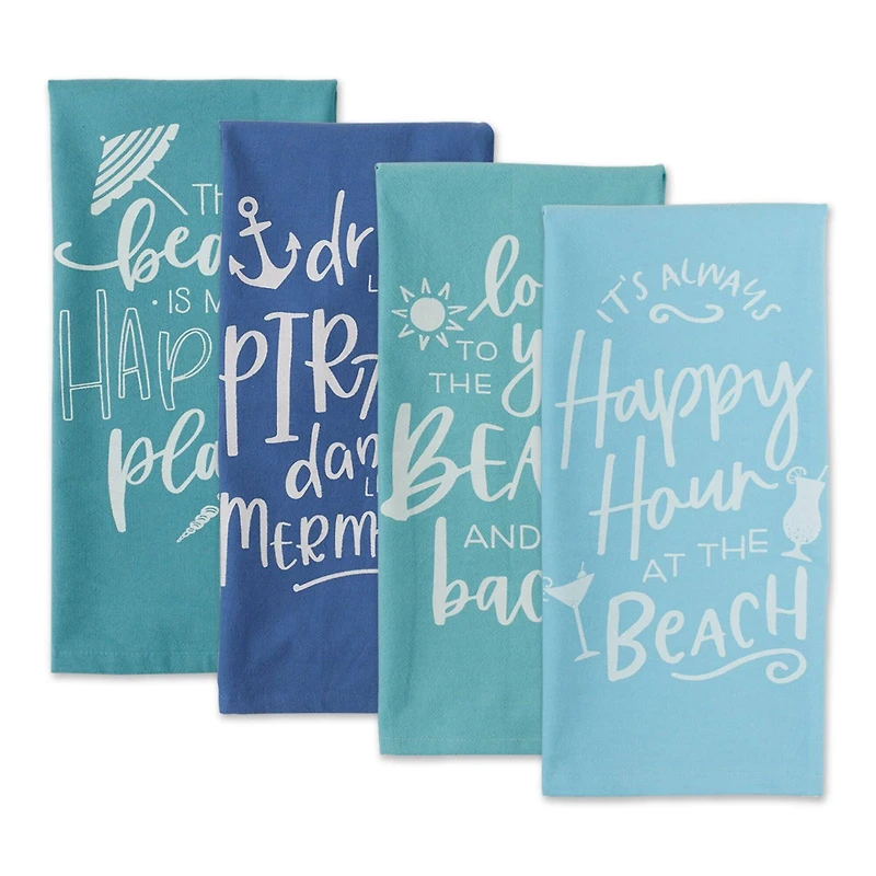 DII® Beach Happy Place Printed Dishtowel Set