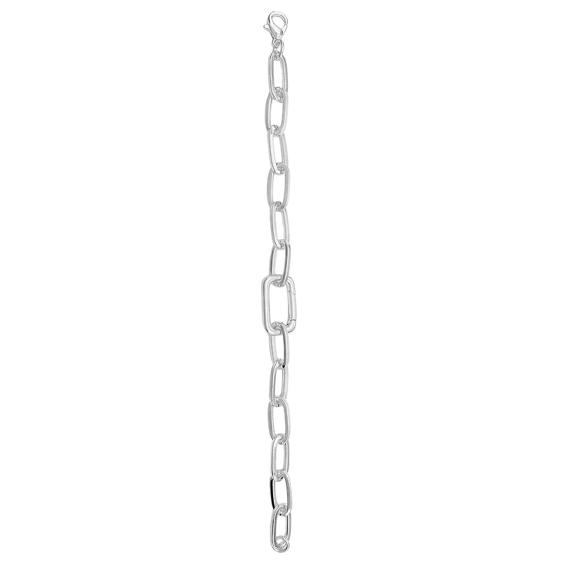 7.1" Silver Paperclip Link Charm Bracelet by Bead Landing™