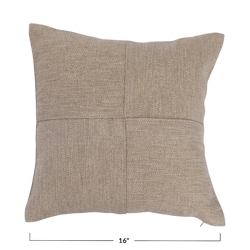 Hello Honey® Natural Woven Linen Blend Pieced Pillow
