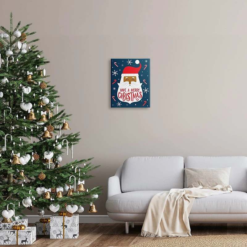 Stupell Industries Have Merry Christmas Patterned Santa Canvas Wall Art