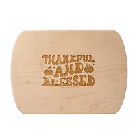 Thankful and Blessed 8" x 11" Maple Oval Cutting Board