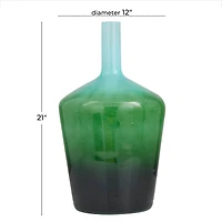 The Novogratz Green Glass Modern Vase, 21" x 12" x 12"