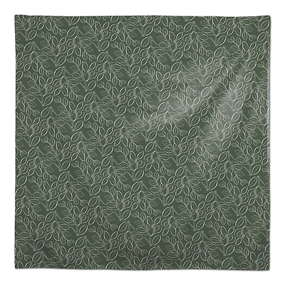 58" Sage Lined Leaves Tablecloth