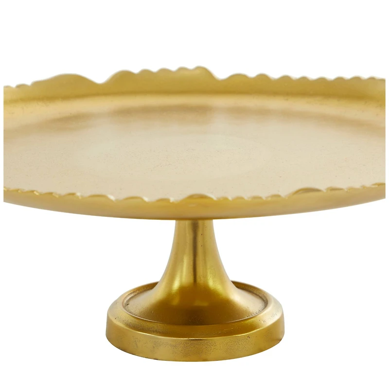 CosmoLiving by Cosmopolitan 16" Gold Aluminum Cake Stand