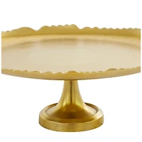 CosmoLiving by Cosmopolitan 16" Gold Aluminum Cake Stand