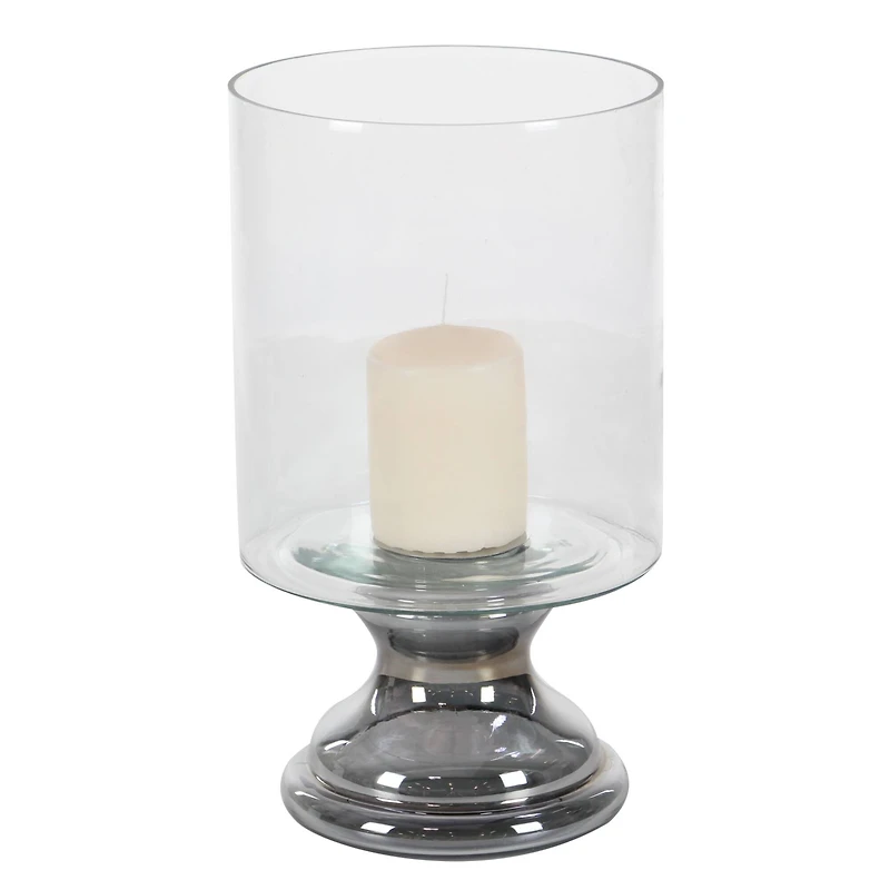 14" Clear Glass Traditional Candle Holder