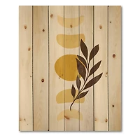 Designart - Abstract Geometrical Sun and Moon With Leaf VII