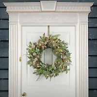 First Traditions™ 30'' Pre-Lit Artificial North Conway Wreath with Glittery Cones and Eucalyptus