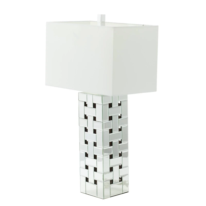 Silver Glass Glam Table Lamp, 29" x 10" x 16"