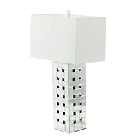 Silver Glass Glam Table Lamp, 29" x 10" x 16"