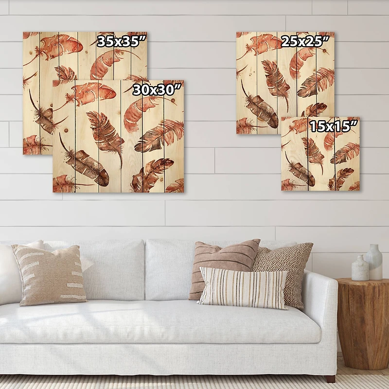 Designart - Ethinic Orange Feathers