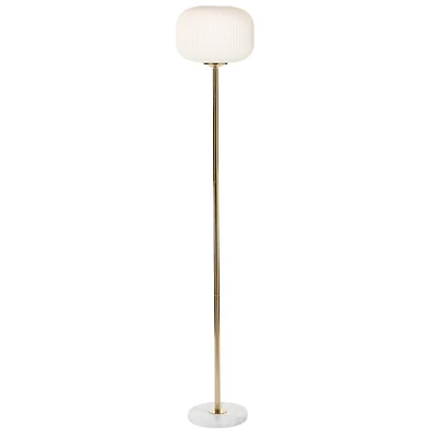 CosmoLiving by Cosmopolitan White Metal Modern Floor Lamp, 64" x 12" x 12"