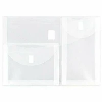 JAM Paper 9.75" x 13" Clear Plastic 3 Pocket Velcro® Brand Closure Booklet Envelopes, 10ct.