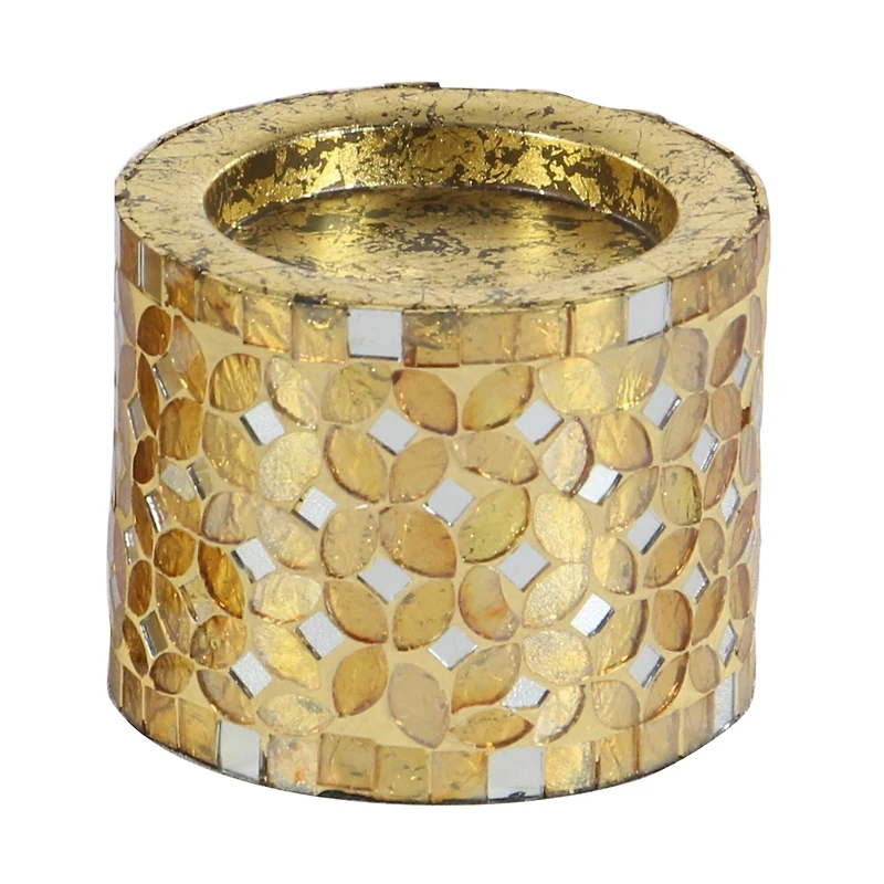 Gold Metal Glam Candle Holder Set
