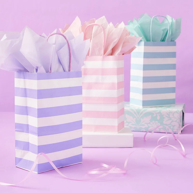 Pastel Stripe Value Pack Small Bags by Celebrate It™
