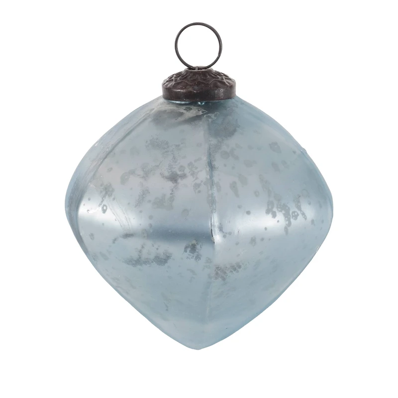 Blue Mercury Glass Ornament Set