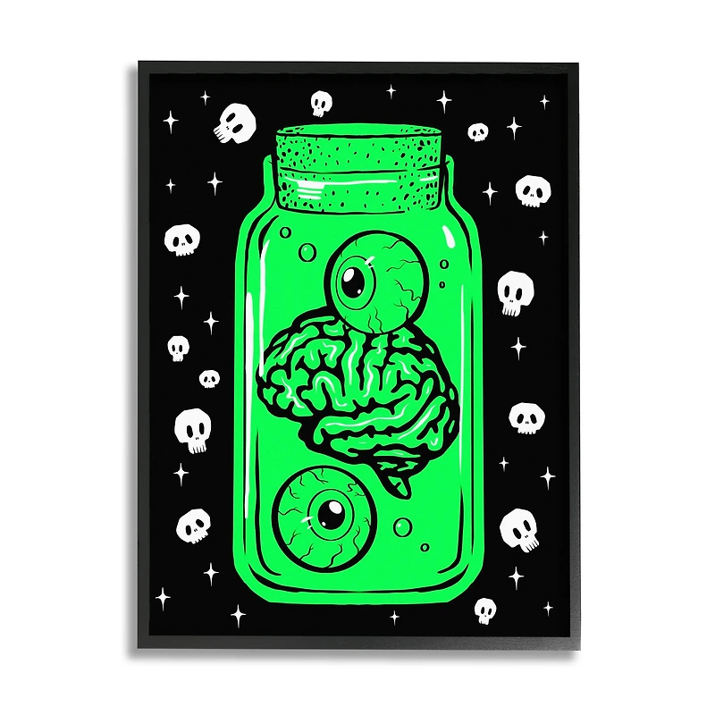 Stupell Industries Spooky Specimen Jar Framed Giclee Art