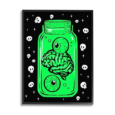 Stupell Industries Spooky Specimen Jar Framed Giclee Art