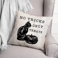 No Tricks Only Treats Cat Throw Pillow