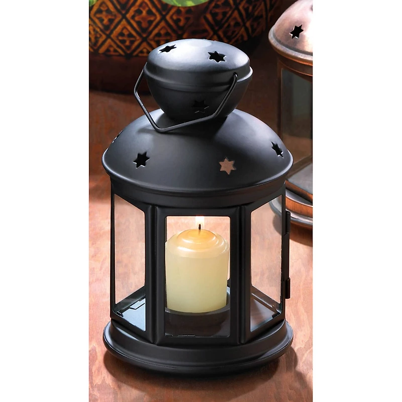 9.5" Black Colonial Candle Lantern