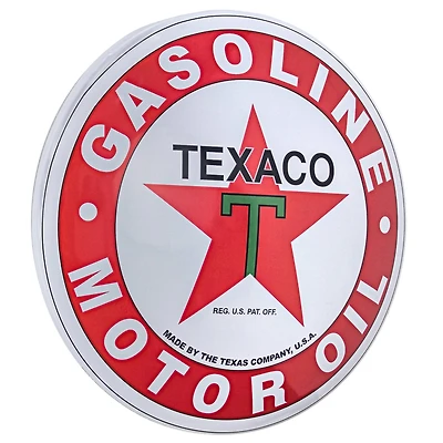 Licensed Texaco Gasoline Motor Oil Dome Metal Sign
