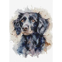 Luca-S The Border Collie Counted Cross Stitch Kit with Woodgrain Hoop