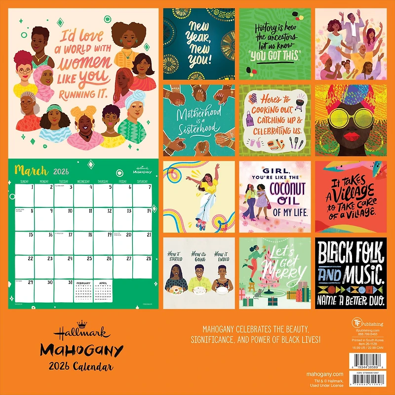 2026 Mahogany Wall Calendar