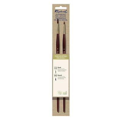 Raphael Essentials Acrylic & Watercolor For Details 2-Piece Brush Set