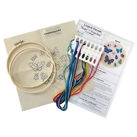 6" Bugs & Butterflies Stamped Design Embroidery Kit with Hoop by Loops & Threads®