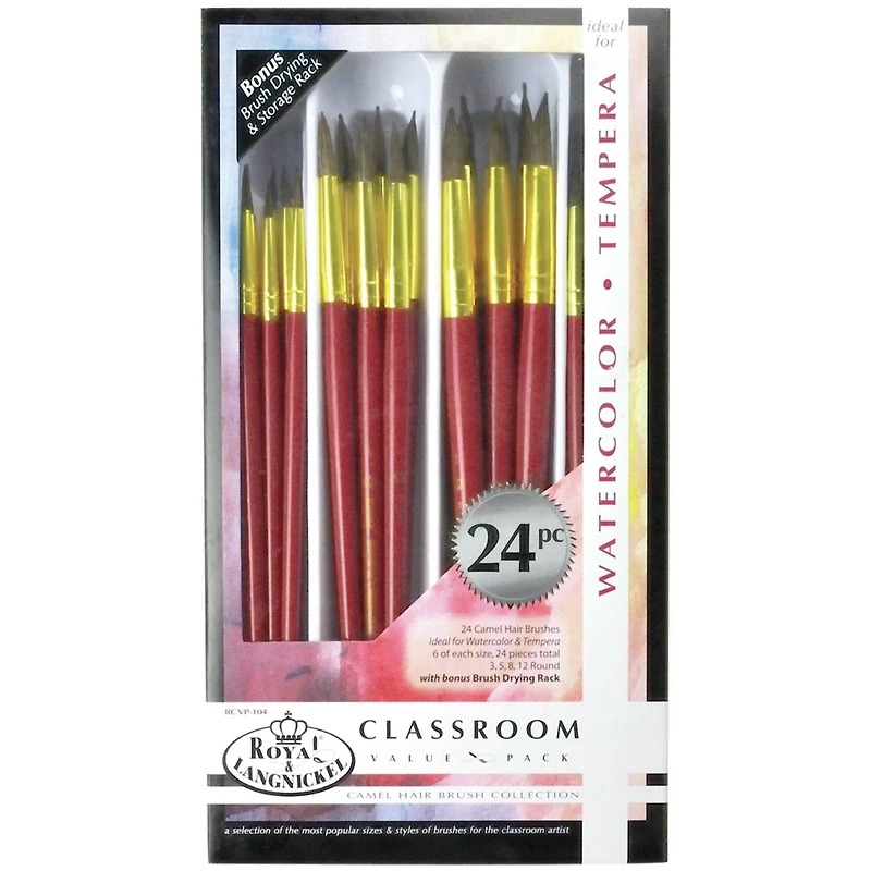 Royal & Langnickel® Camel Hair Brush Classroom Value Pack