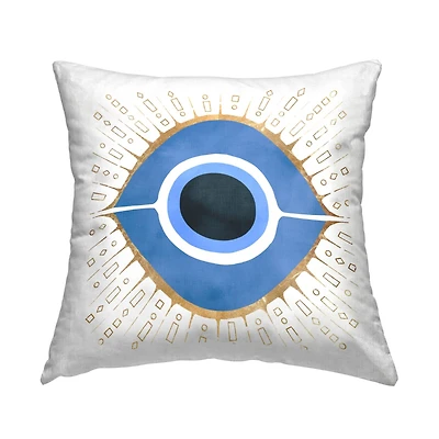 Stupell Industries Blue Spiritual Evil Eye Pattern Symbol Throw Pillow, 18" x 18"