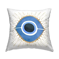Stupell Industries Blue Spiritual Evil Eye Pattern Symbol Throw Pillow, 18" x 18"