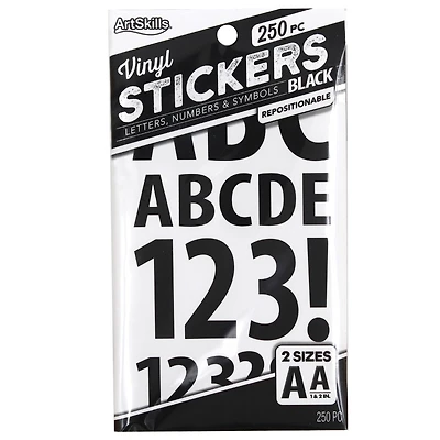 ArtSkills® 1" to 2" Black 250 Piece Vinyl Poster Letter Set