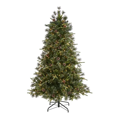6ft. Pre-Lit Clermont Mixed Pine Artificial Christmas Tree, Clear LED Lights