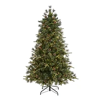 6ft. Pre-Lit Clermont Mixed Pine Artificial Christmas Tree, Clear LED Lights