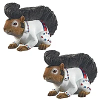 Design Toscano 7" Elmer the Rock and Roll Squirrel Garden Statues, 2ct.