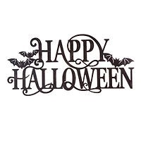 Glitzhome® Black Metal Happy Halloween Wall Sign