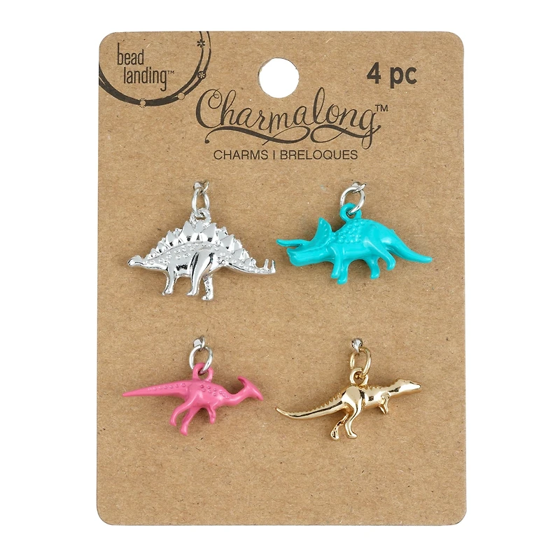 12 Packs: 4 ct. (48 total) Charmalong™ Dinosaur Charms by Bead Landing™