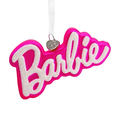 Hallmark 4.5" Barbie™ Logo Blown Glass Ornament