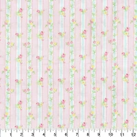 Fabric Traditions Floral Stripe Cotton Fabric