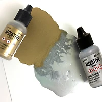 Tim Holtz® Alcohol Ink Metallic Mixative Set, Gold & Silver