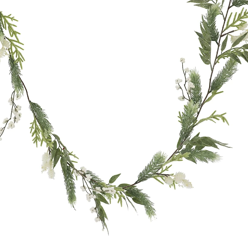 6ft. White Pinecone, Berry & Pine Glitter Garland by Ashland®