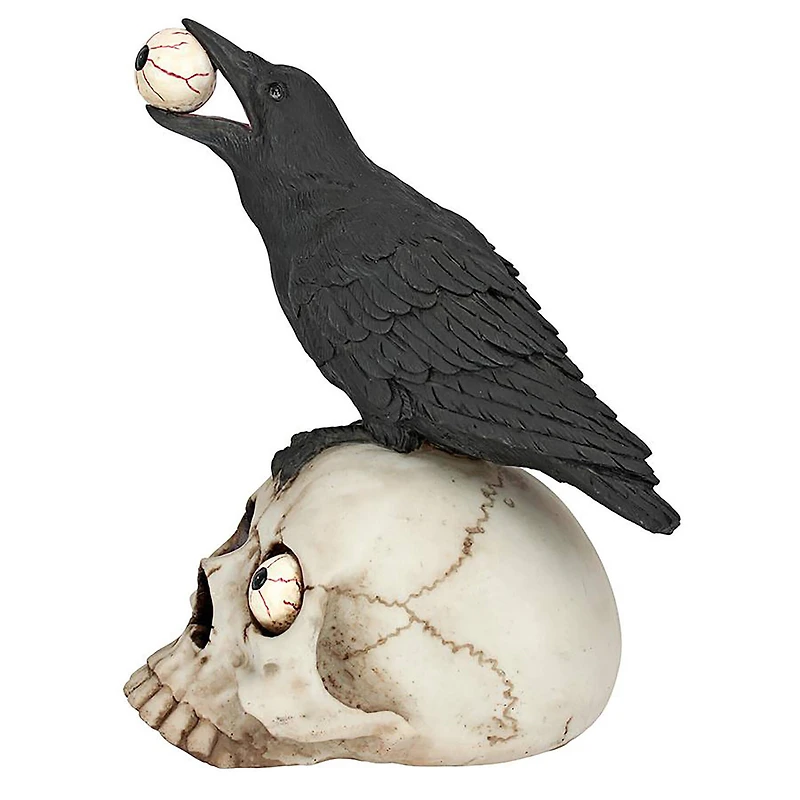 Design Toscano 5.5" All-Seeing Harbinger of Doom Raven & Skull Statue