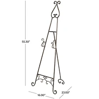 55" Bronze Metal Adjustable Display Stand Scroll Easel