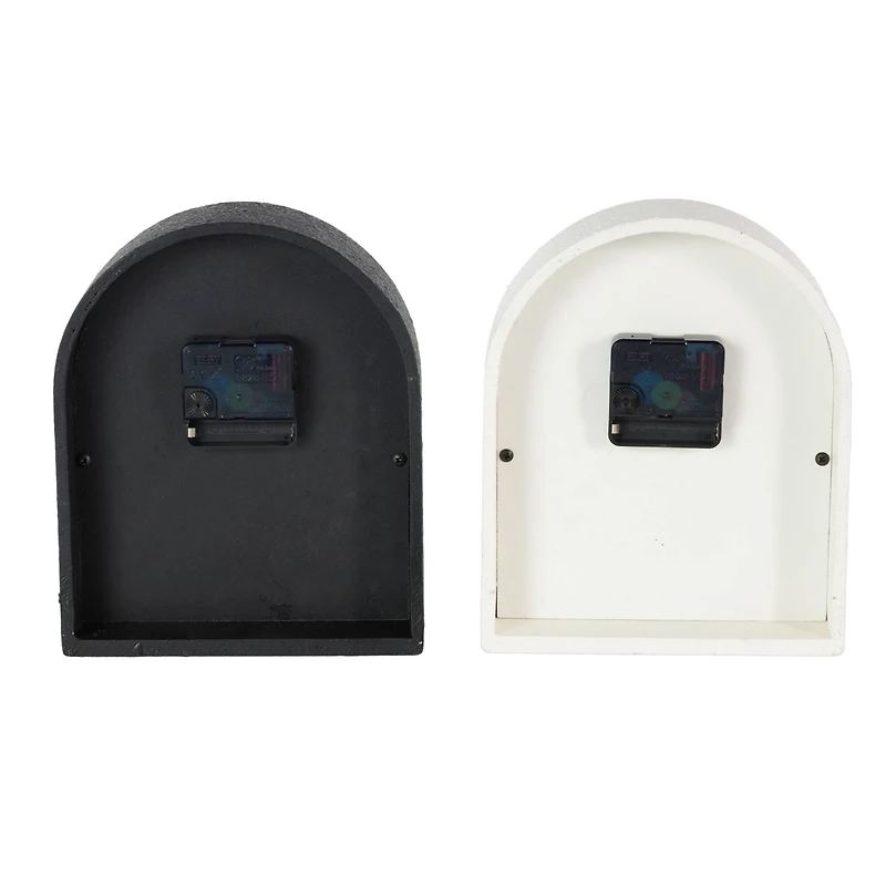 8.75" Textured Decorative Clock with Gold Accents Set