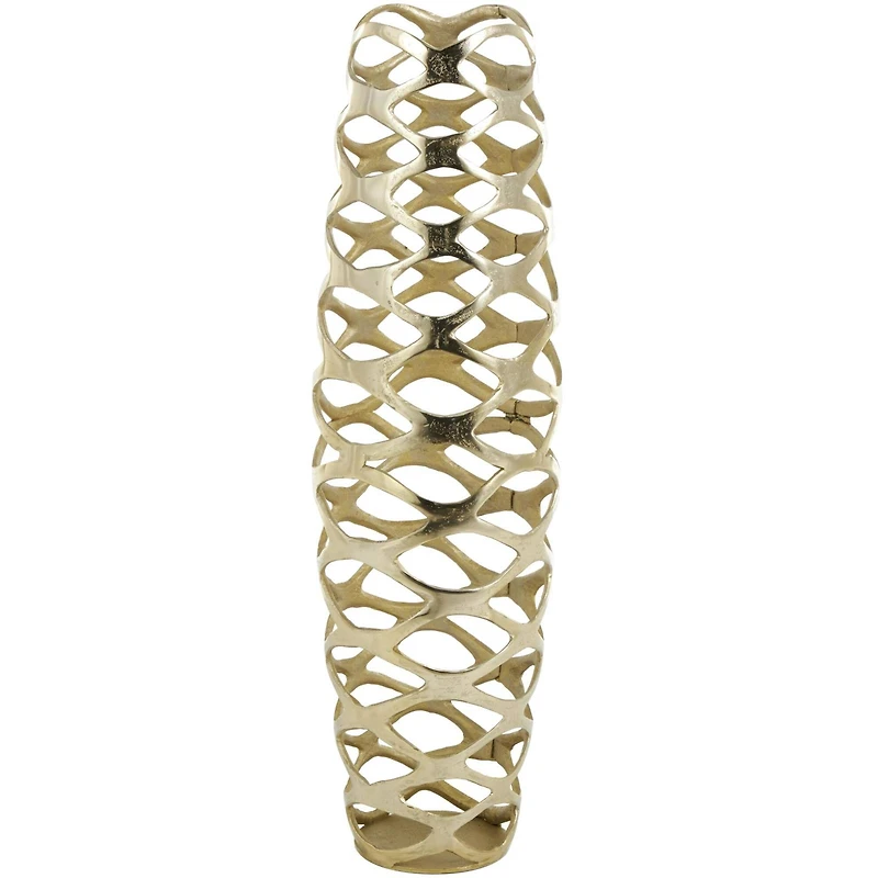 Gold Aluminum Geometric Tall Cutout Vase