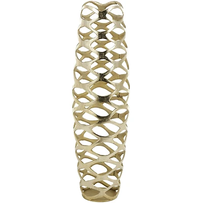 Gold Aluminum Geometric Tall Cutout Vase