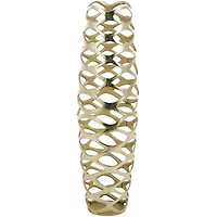 Gold Aluminum Geometric Tall Cutout Vase