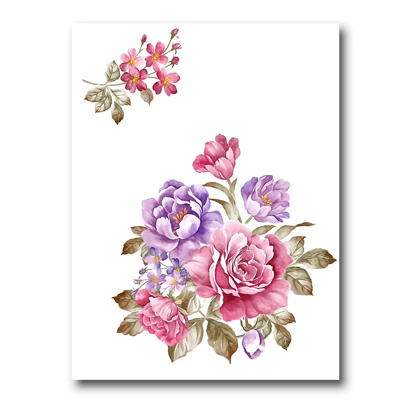 Designart - Bouquet of Pink and Purple Flowers I