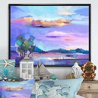 Designart - Impressionist Mountscape With River II